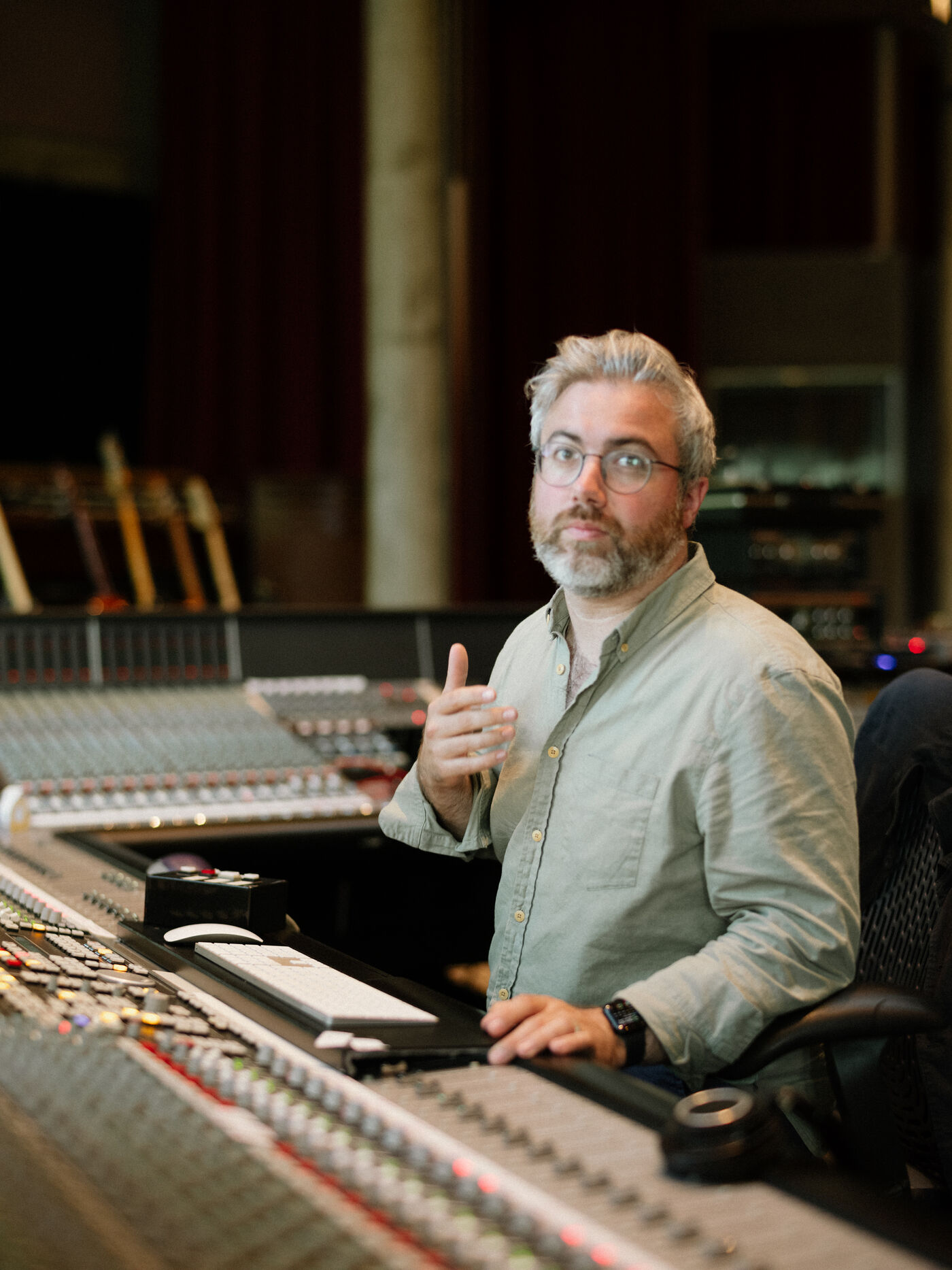 Euan Burton at the mixing desk